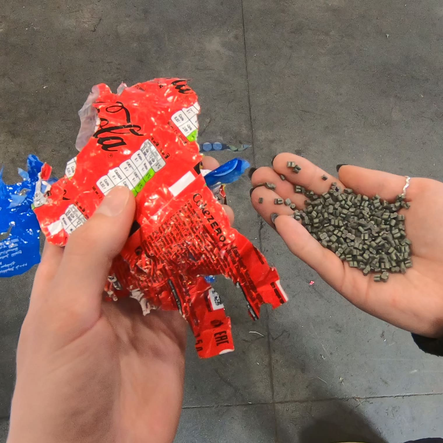 БОПП пленка до и после грануляции